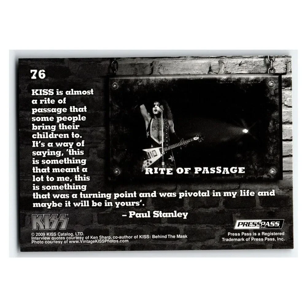 KISS Paul Stanley 2009 Doctrine Press Pass Z6 #Z6 Rite of Passage